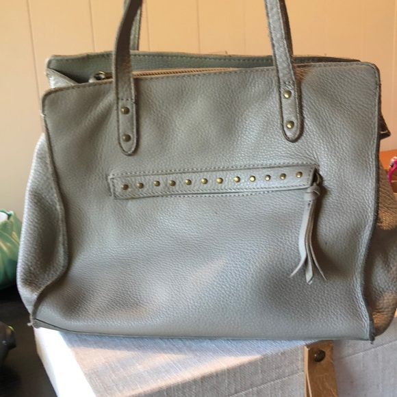 The Sak Collective light grey pebbled genuine leather purse stud detail 9x10x4 - Picture 1 of 11